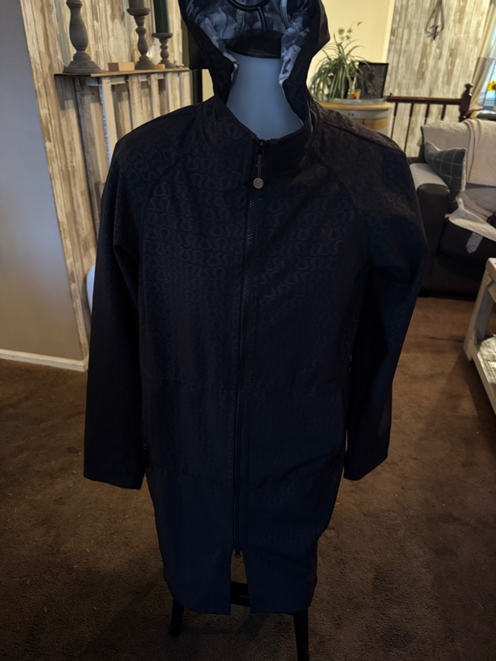 lululemon athletica Black Hooded Raincoat